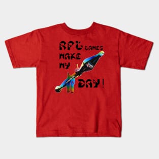 RPG Games Make My Day, v. Black Text Kids T-Shirt